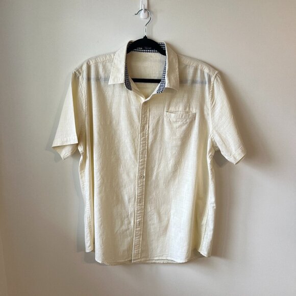 Coofandy Yellow Cotton Short-Sleeve Button-Down (Men's L) Your Sunshine Staple! - Picture 1 of 8